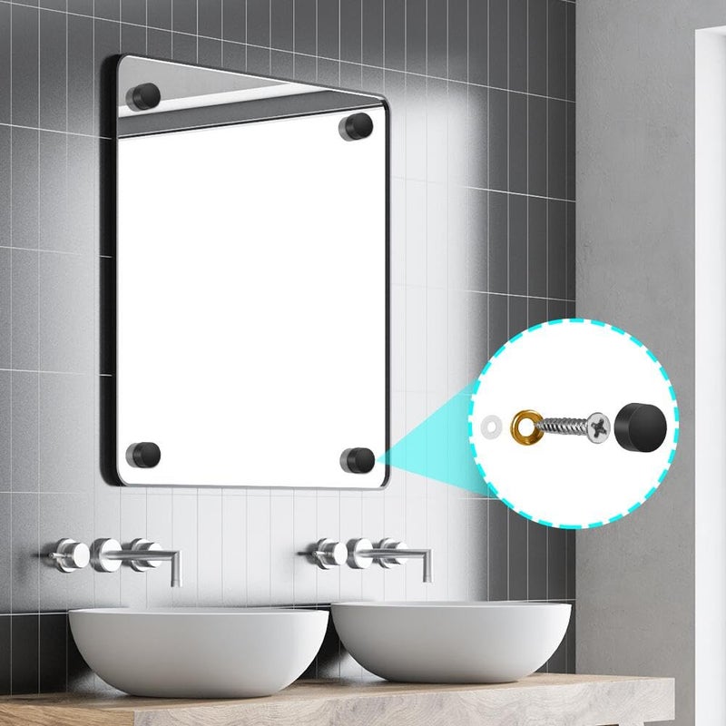 KAKULO Mirror Screws with Decorative Caps Solid Brass Screw Cap Nails Black Mirror Screws Fasteners (10MM 12Pack) - Image 4